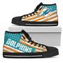 America Flag Italic Vintage Style Miami Dolphins High Top Shoes