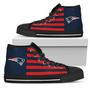 American Flag New England Patriots High Top Shoes