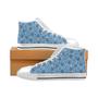 Anchors rudder compass star nautical pattern Men's High Top Shoes White