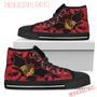 Batman Style Chicago Blackhawks High Top Shoes Sport Sneakers