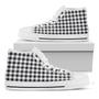Black And White Check Pattern Print White High Top Shoes