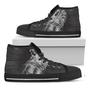 Black And White Crazy Donkey Print Black High Top Shoes