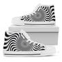 Black And White Illusory Motion Print White High Top Shoes