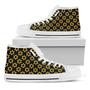 Black And Yellow Star Of David Print White High Top Shoes