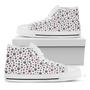 Black Paw And Heart Pattern Print White High Top Shoes