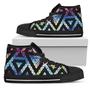 Black Triangle Galaxy Space Print Men's High Top Shoes