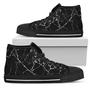 Black White Natural Marble Print Men's High Top Shoes
