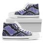 Blue And Black Snakeskin Print White High Top Shoes