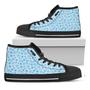 Blue Animal Paw Black High Top Shoes
