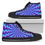 Blue Dizzy Moving Optical Illusion Men's High Top Shoes