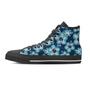 Blue Hibiscus Hawaiian Print Men's High Top Shoes
