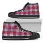 Blue Red And White Usa Plaid Print Black High Top Shoes