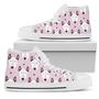 Bull Terrier Pink Print Pattern Women High Top Shoes