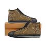 cacao beans tribal polynesian pattern background Women's High Top Shoes Black