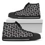 Chainmail Ring Pattern Print Black High Top Shoes