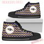 Chevron Broncos Baltimore Ravens High Top Shoes Sport Sneakers