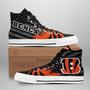 Cincinnati Bengals High Top Shoes Custom American Flag Sneakers