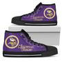 Circle Logo Minnesota Vikings High Top Shoes