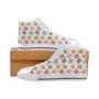 Color cute owl pattern Women's High Top Shoes White