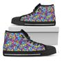 Colorful Aloha Camouflage Flower Print Black High Top Shoes