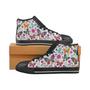 Colorful Butterfly Flower Pattern Women's High Top Shoes Black