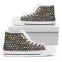 Colorful Emoji Faces Pattern Print White High Top Shoes