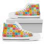 Colorful Emoji Pattern Print White High Top Shoes