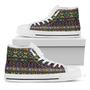 Colorful Native Navajo Tribal Print White High Top Shoes