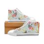 Colorful orchid flower pattern Men's High Top Shoes White