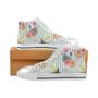 Colorful orchid flower pattern Women's High Top Shoes White