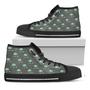 Cute Alien With Bow Tie Print Black High Top Shoes