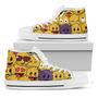 Cute Emoji Pattern Print White High Top Shoes