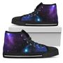 Dark Purple Blue Galaxy Space Print Men's High Top Shoes