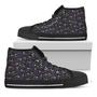 Day Of The Dead Calavera Cat Print Black High Top Shoes