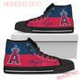 Divided Colours Stunning Logo Los Angeles Angels High Top Shoes Sport Sneakers