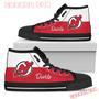 Divided Colours Stunning Logo New Jersey Devils High Top Shoes Sport Sneakers