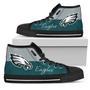 Divided Colours Stunning Logo Philadelphia Eagles High Top Shoes