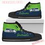 Divided Colours Stunning Logo Seattle Seahawks High Top Shoes Sport Sneakers