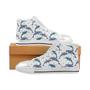 Dolphins pattern dotted background Women's High Top Shoes White