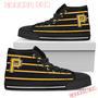 Edge Straight Perfect Circle Pittsburgh Pirates High Top Shoes Sport Sneakers