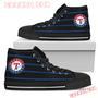 Edge Straight Perfect Circle Texas Rangers High Top Shoes Sport Sneakers