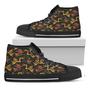 Embroidery Chinese Dragon Pattern Print Black High Top Shoes