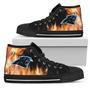 Fighting Like Fire Carolina Panthers High Top Shoes