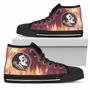 Fighting Like Fire Florida State Seminoles High Top Shoes