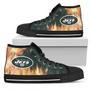 Fighting Like Fire New York Jets High Top Shoes