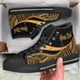 Fiji Custom Personalised High Top Shoes Gold - Polynesian Tentacle Tribal Pattern Crest