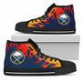 Fire Burning Fierce Strong Logo Buffalo Sabres High Top Shoes