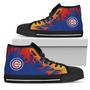 Fire Burning Fierce Strong Logo Chicago Cubs High Top Shoes