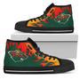 Fire Burning Fierce Strong Logo Minnesota Wild High Top Shoes