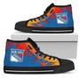 Fire Burning Fierce Strong Logo New York Rangers High Top Shoes